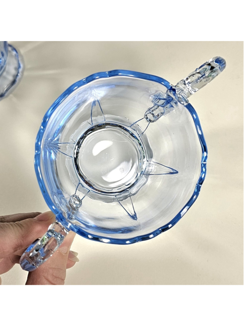 Vintage Blue Depression Glass Set Fostoria Fairfax Plate Cambridge Creamer Sugar - Picture 12 of 16